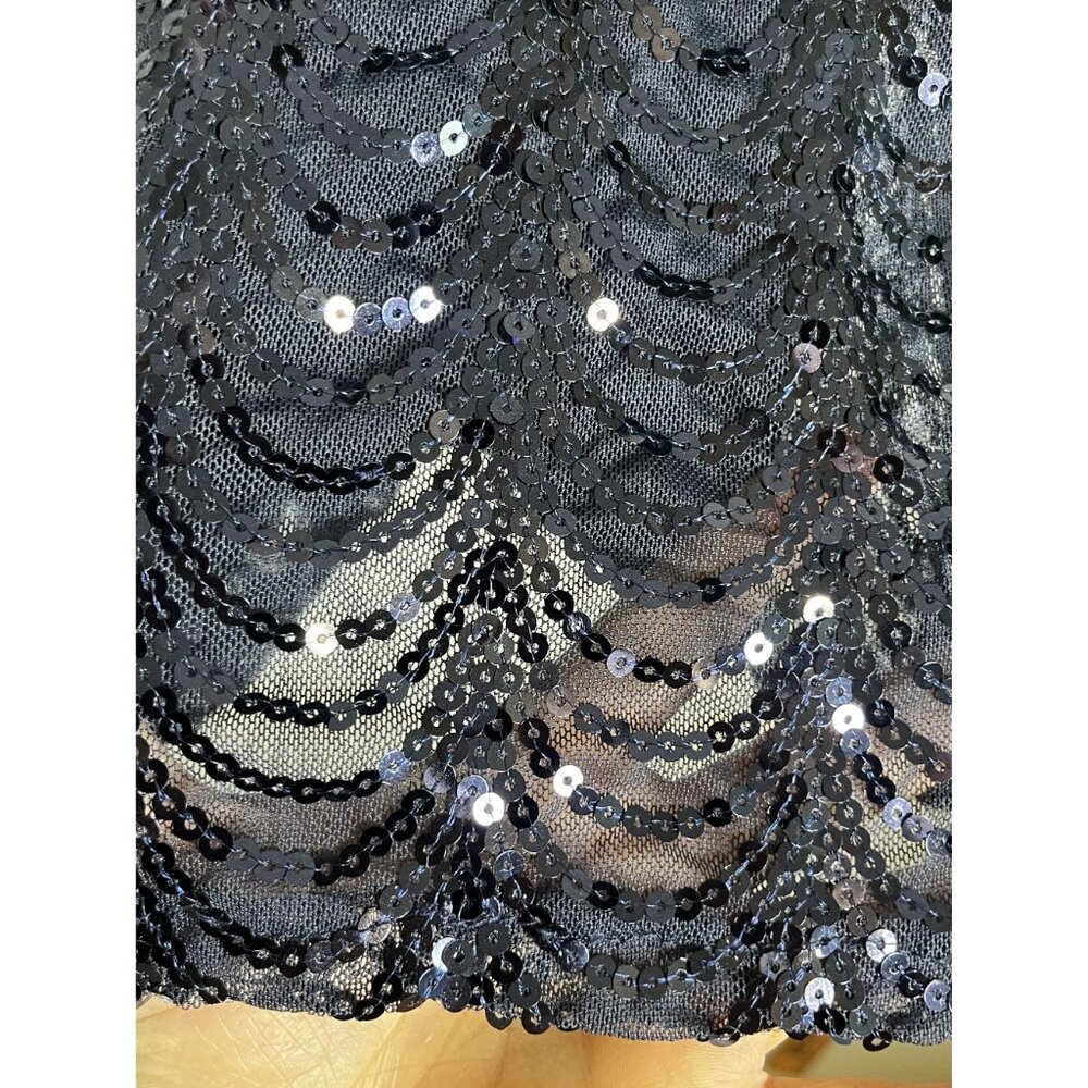 Festive Sequin Romper Blue S Festival Fairy Whimsical Preppy Resort Classic Chic - Picture 9 of 10